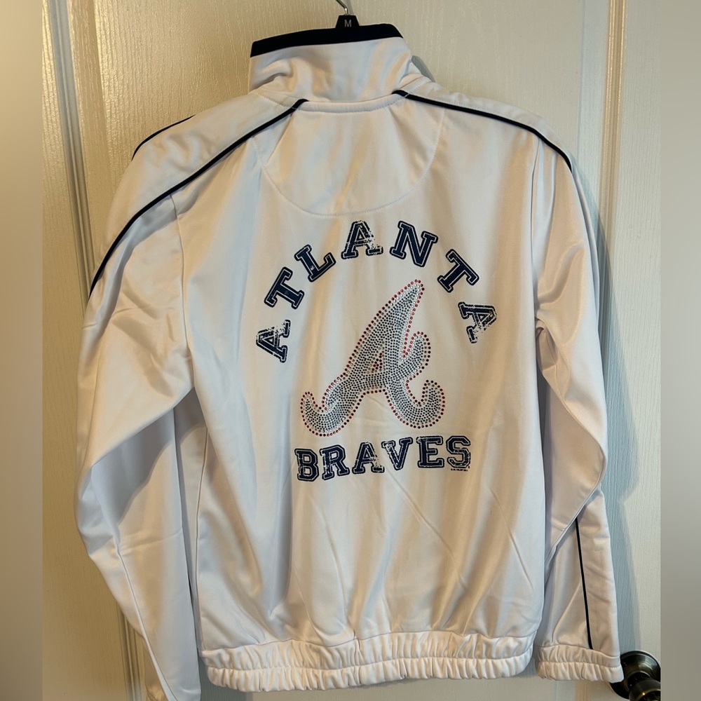 White Atlanta Braves Jacket/Zip up sweatshirt